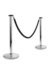 Premium Stainless Steel with Black Velvet Rope