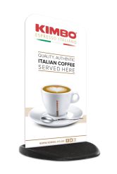 Aluminium panel option advertising Kimbo Italian coffee